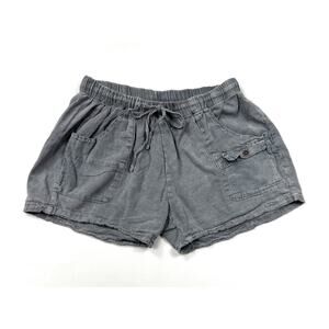 Blanco elastic waist cargo shorts grey Sz S 100% cotton from Peru side pockets